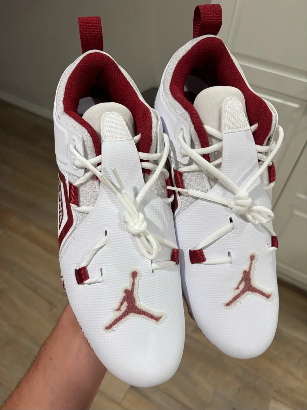 Jordan Alpha Menace Pro Oklahoma Sooners Size 13 Football Cleats NEW! FJ4985-106